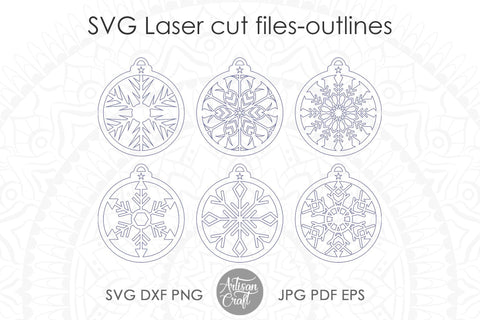 Snowflake ornament, SVG for laser cutting SVG Artisan Craft SVG 