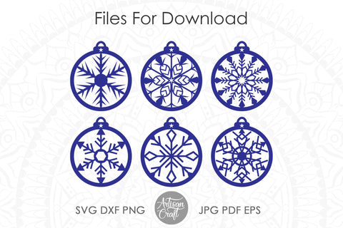 Snowflake ornament, SVG for laser cutting SVG Artisan Craft SVG 