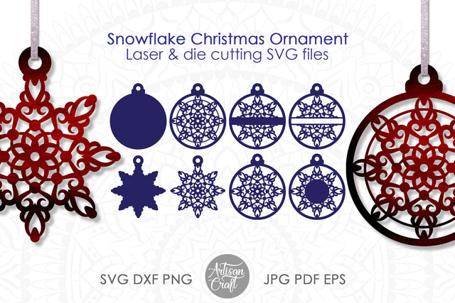 Snowflake Ornament SVG for laser cutting SVG Artisan Craft SVG 