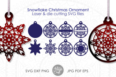 Snowflake Ornament SVG for laser cutting SVG Artisan Craft SVG 