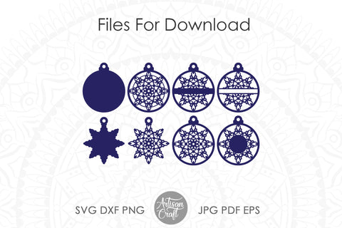 Snowflake Ornament SVG for laser cutting SVG Artisan Craft SVG 