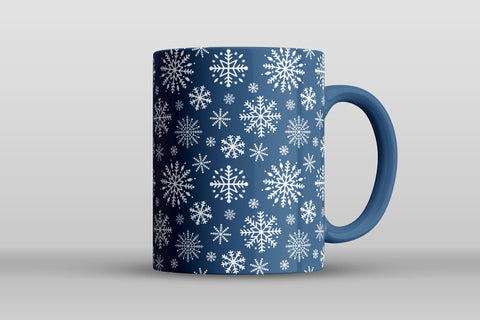 Snowflake Pattern Mug Sublimation Design. Winter Mug Wrap Sublimation Vera Fedorova 