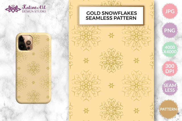 Snowflake pattern seamless snowflakes winter digital paper Digital Pattern KatineArt 