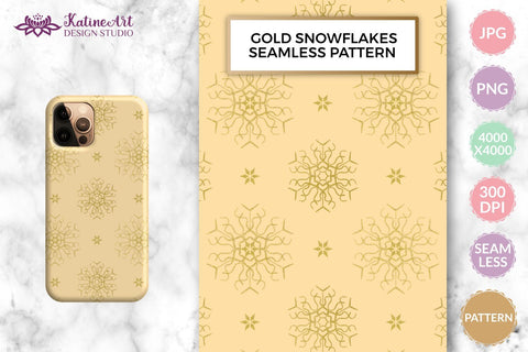 Snowflake pattern seamless snowflakes winter digital paper Digital Pattern KatineArt 