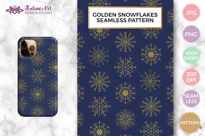 Snowflake pattern seamless snowflakes winter digital paper Digital Pattern KatineArt 