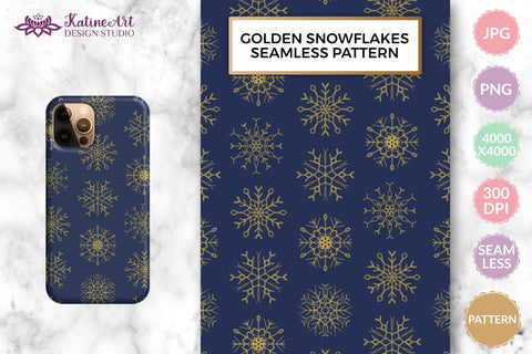 Snowflake pattern seamless snowflakes winter digital paper Digital Pattern KatineArt 