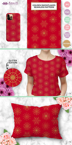 Snowflake pattern seamless snowflakes winter digital paper SVG KatineArt 