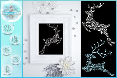 Snowflake Reindeer SVG | Reindeer SVG | Snowflake Mandala | Reindeer Mandala SVG Harbor Grace Designs 