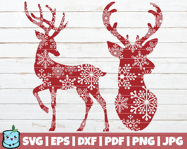Snowflake Reindeers SVG MintyMarshmallows 