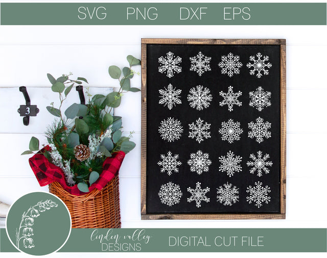 Snowflake Set Background SVG SVG Linden Valley Designs 