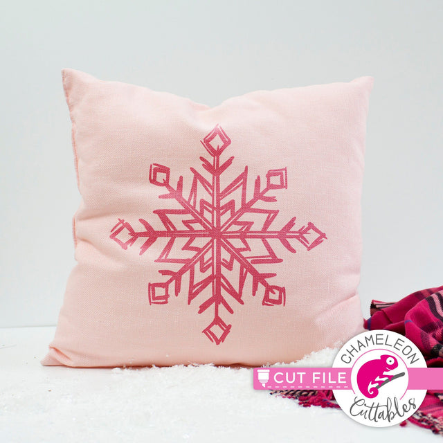 Snowflake Sketch Drawing - SVG PNG DXF EPS JPEG SVG Chameleon Cuttables 