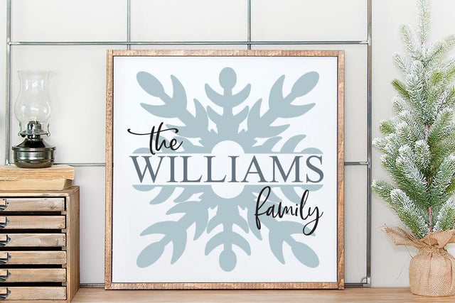 Snowflake Split Monogram SVG SVG So Fontsy Design Shop 