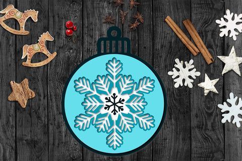 Snowflake SVG, 3D SVG Christmas Ornament, Layered Ornament. 3D Paper Elinorka 