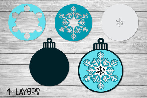 Snowflake SVG, 3D SVG Christmas Ornament, Layered Ornament. 3D Paper Elinorka 