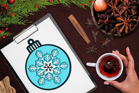 Snowflake SVG, 3D SVG Christmas Ornament, Layered Ornament. 3D Paper Elinorka 