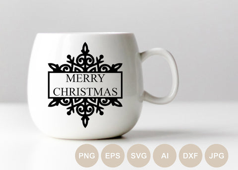 Snowflake Svg Bundle, Snowflake Cut file, Christmas Svg, Flake Winter, Christmas Ornament, Split Monogram, Circle, Border, Holiday Laser Cut SVG BogeliaVector 