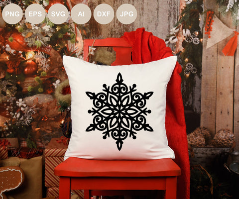 Snowflake Svg Bundle, Snowflake Cut file, Christmas Svg, Flake Winter, Christmas Ornament, Split Monogram, Circle, Border, Holiday Laser Cut SVG BogeliaVector 