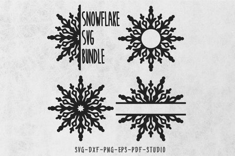 Snowflake svg bundle, Snowflake monogram svg SVG CuttingLineStore 