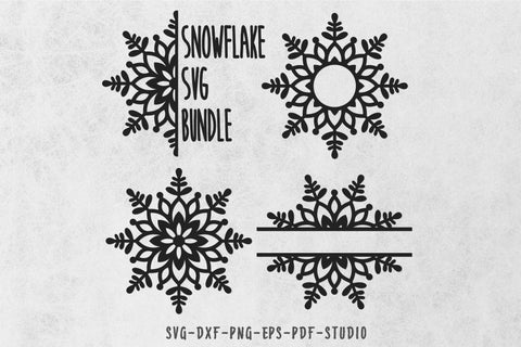 Snowflake svg bundle, Snowflake monogram svg SVG CuttingLineStore 