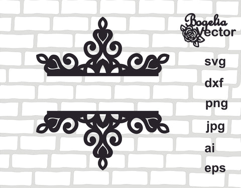 Snowflake Svg file bundle, Snowflake Cut file, Christmas Svg, Snowflake Split Frame, Circle Frame, Wreath, Christmas Ornament, Holiday Sign SVG BogeliaVector 