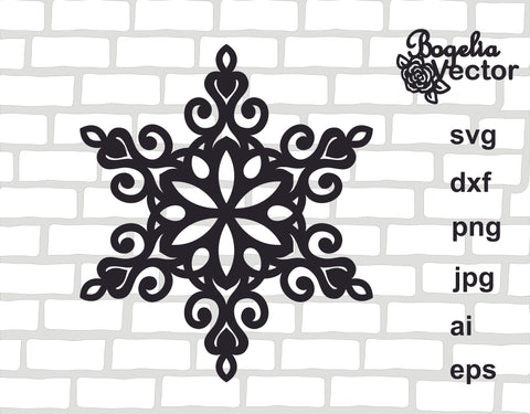 Snowflake Svg file bundle, Snowflake Cut file, Christmas Svg, Snowflake Split Frame, Circle Frame, Wreath, Christmas Ornament, Holiday Sign SVG BogeliaVector 