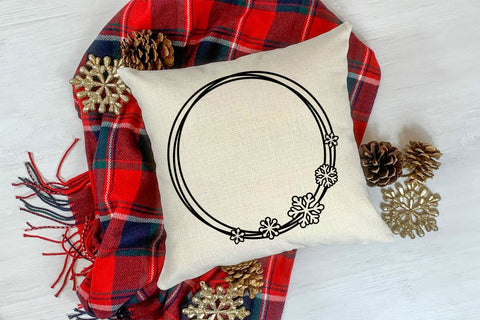 Snowflake SVG Frame, Christmas SVG Monogram, Circle Frame. SVG Elinorka 