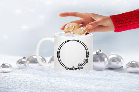 Snowflake SVG Frame, Christmas SVG Monogram, Circle Frame. SVG Elinorka 