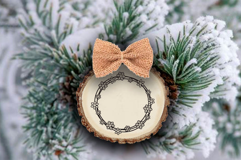 Snowflake SVG Frame, Christmas SVG Monogram, Circle Frame. SVG Elinorka 