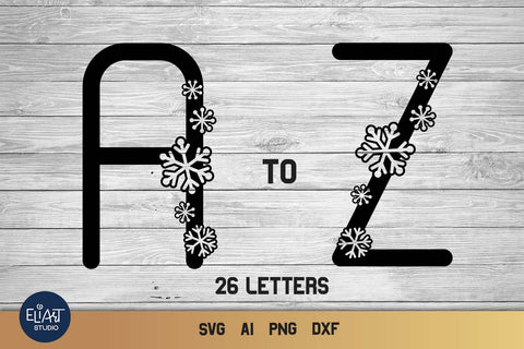 Snowflake SVG Letters, Alphabet SVG, 26 Letters SVG. SVG Elinorka 