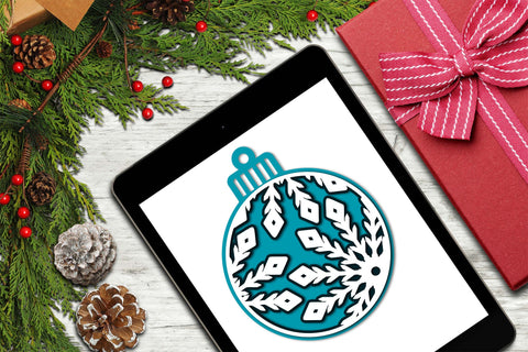 Snowflake SVG Ornament, 3D SVG Layered Christmas Ornament. 3D Paper Elinorka 