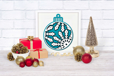 Snowflake SVG Ornament, 3D SVG Layered Christmas Ornament. 3D Paper Elinorka 