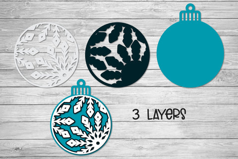 Snowflake SVG Ornament, 3D SVG Layered Christmas Ornament. 3D Paper Elinorka 