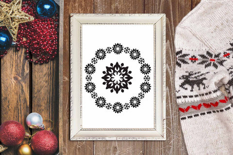 Snowflake SVG Ornament, Snowflake Mandala SVG, Christmas SVG Decoration. SVG Elinorka 