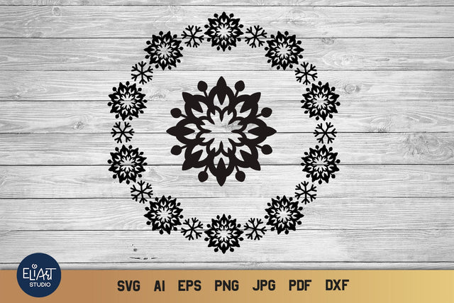 Snowflake SVG Ornament, Snowflake Mandala SVG, Christmas SVG Decoration. SVG Elinorka 
