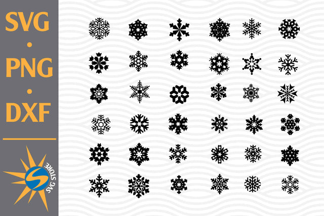 Snowflake SVG, PNG, DXF Digital Files Include SVG SVGStoreShop 