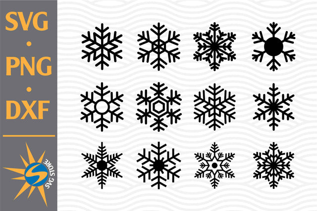 Snowflake SVG, PNG, DXF Digital Files Include SVG SVGStoreShop 