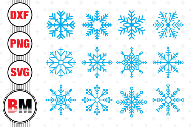 Snowflake SVG, PNG, DXF Files SVG BMDesign 