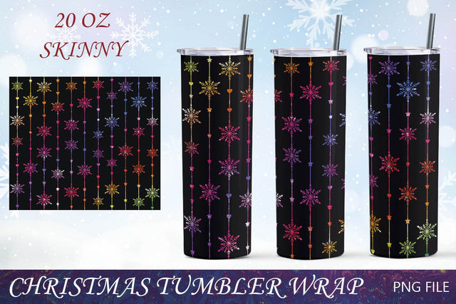 Snowflake tumbler wrap, Christmas 20oz skinny tumbler sublimation Sublimation AnastasiyaArtDesign 