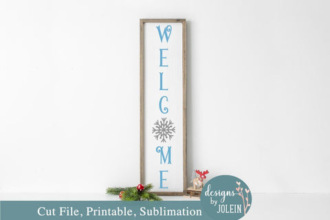 Snowflake Welcome Sign SVG Designs by Jolein 