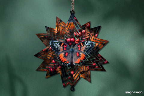 Snowflake Wind Spinner Canva Mockup | Editable | Easy to use Mock Up Photo SvgOcean 