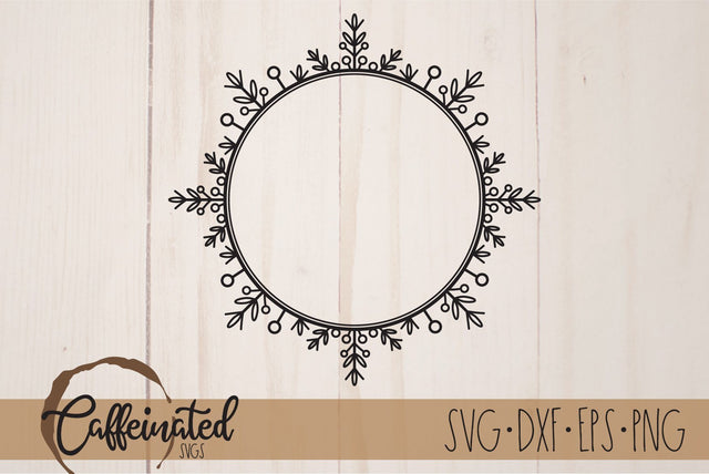 Snowflake Wreath SVG SVG Caffeinated SVGs 