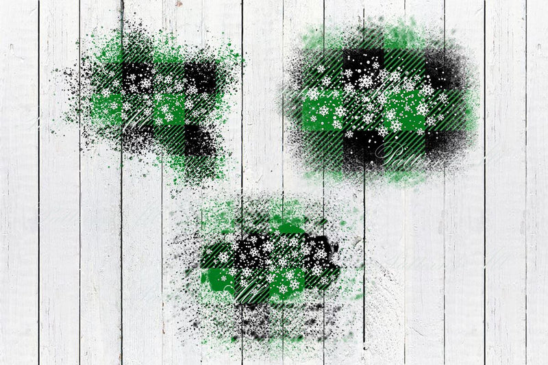 Snowflake,PNG Green Black Buffalo Plaid Sublimation Patches,Check splashes,Winter Sublimation Patches PNG, design elements for t-shirts Sublimation ArtStudio 