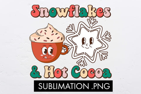 Snowflakes And Hot Cocoa Sublimation PNG Sublimation Freeling Design House 