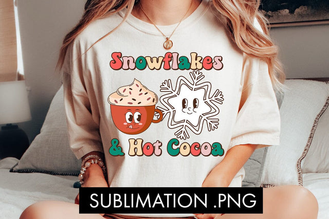 Snowflakes And Hot Cocoa Sublimation PNG Sublimation Freeling Design House 