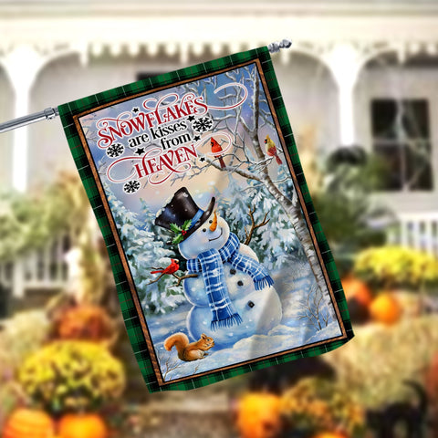 Snowflakes Are Kisses From Heaven Garden Flag - 12x18 Garden Flag Sublimation Design Download PNG File Instant Download Sublimation CaldwellArt 