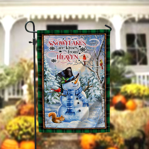 Snowflakes Are Kisses From Heaven Garden Flag - 12x18 Garden Flag Sublimation Design Download PNG File Instant Download Sublimation CaldwellArt 