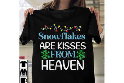 Snowflakes Are Kisses From Heaven SVG Cut File, Snowflakes Are Kisses From Heaven SVG Design, Christmas SVG Cut File, Christmas SVG Quotes, Merry Christmas SVG Design, Christnmas Sublimation PNG SVG BlackCatsMedia 