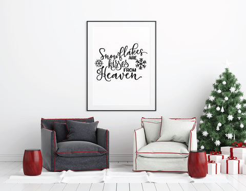 Snowflakes Are Kisses From Heaven- SVG, PNG, DXF, EPS SVG Elsie Loves Design 