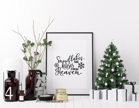 Snowflakes Are Kisses From Heaven - SVG, PNG, DXF, EPS SVG Elsie Loves Design 