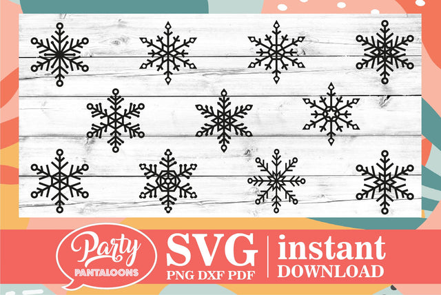 SNOWFLAKES | Christmas SVG SVG Partypantaloons 